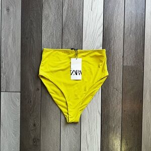 ZARA Bikini High-Waist Olive Green Yellow | Size: Medium | New With Tags